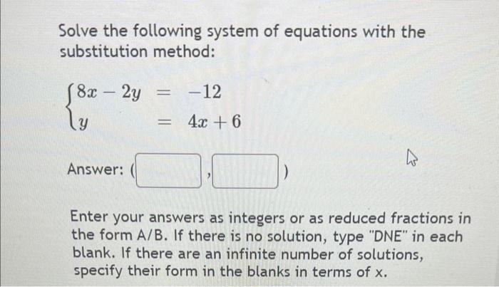 Solved Solve the following system of equations with the | Chegg.com