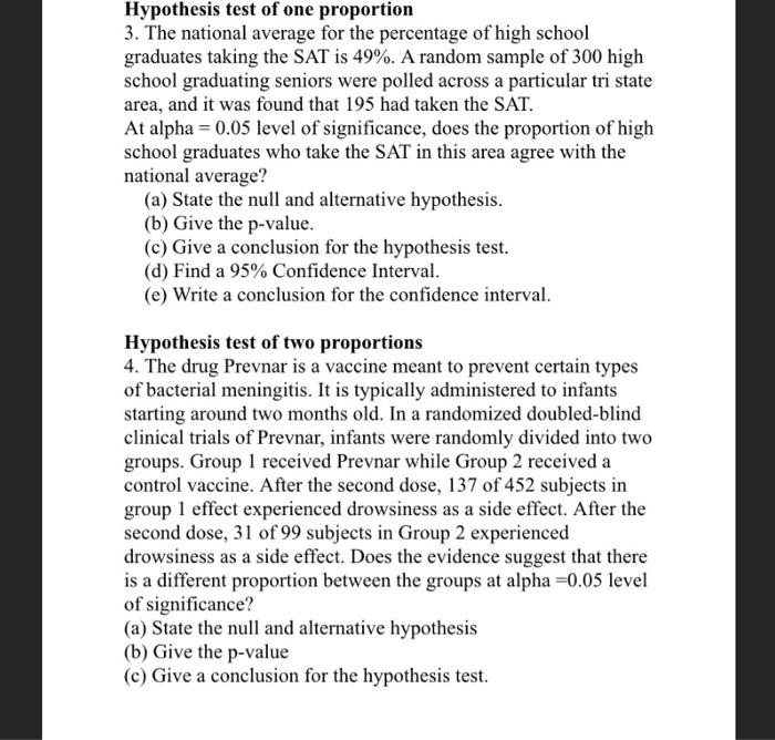 Solved Hypothesis test of one proportion 3. The national | Chegg.com