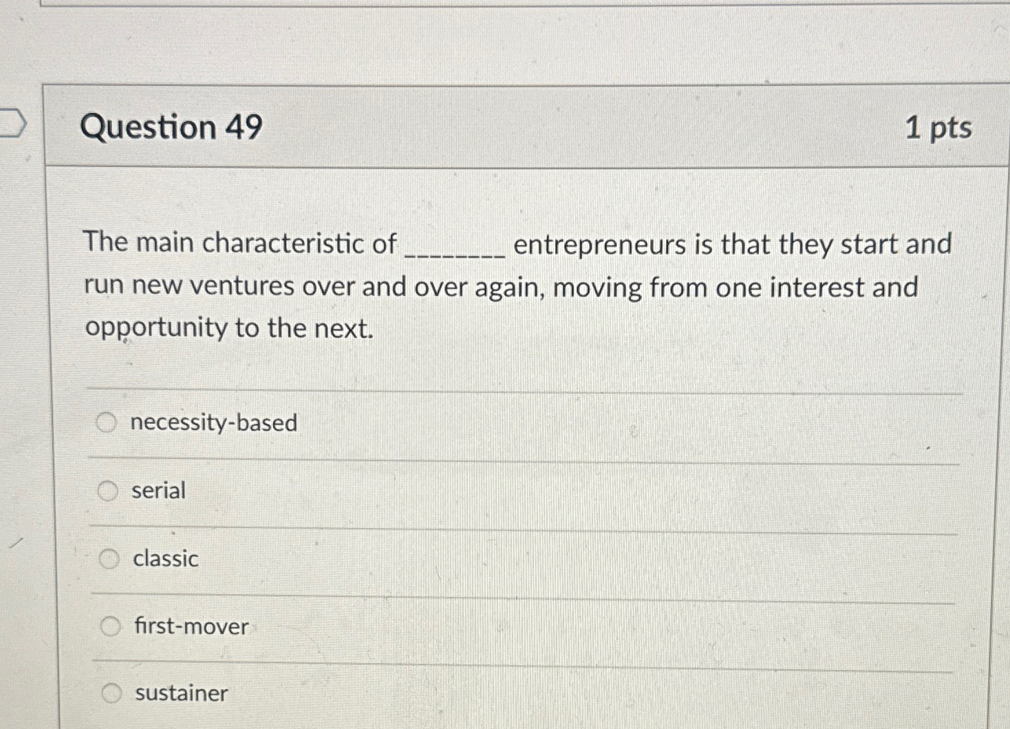 Solved Question Ptsthe Main Characteristic Of Chegg Com