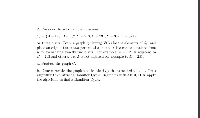 Solved 2. Consider the set of all permutations S3 = {A = | Chegg.com