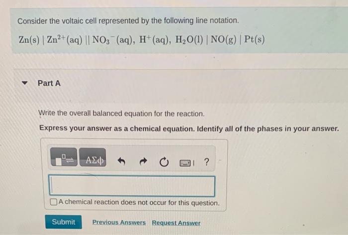 Solved Consider the voltaic cell represented by the | Chegg.com