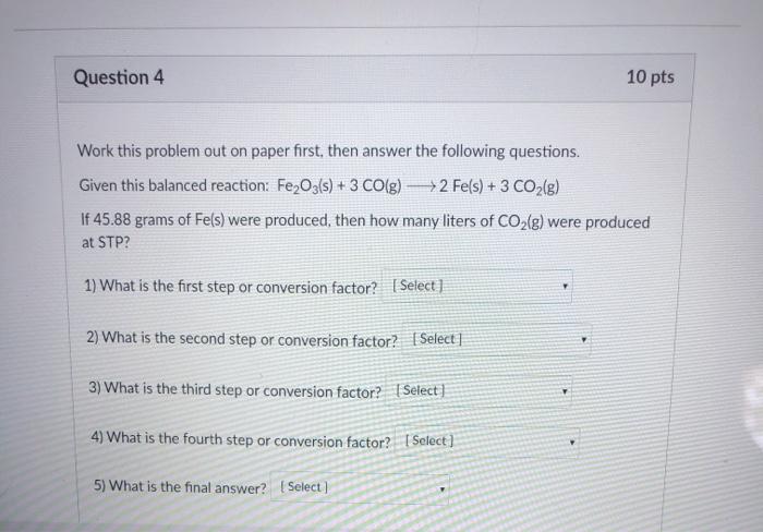 Solved Question 4 10 pts Work this problem out on paper | Chegg.com