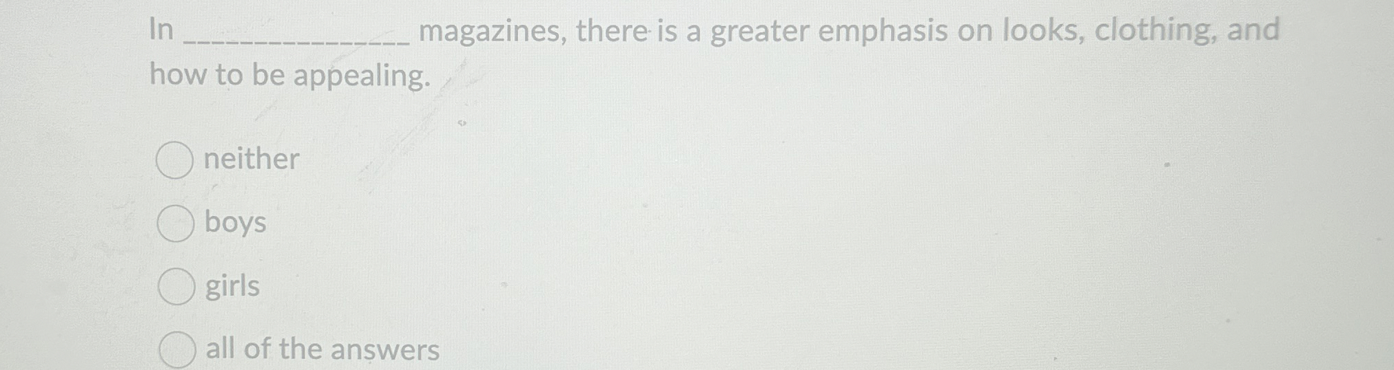 Solved In q, ﻿magazines, there is a greater emphasis on | Chegg.com