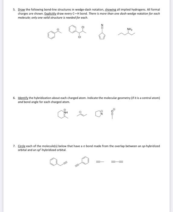 Solved 5. Draw the following bond-line structures in | Chegg.com