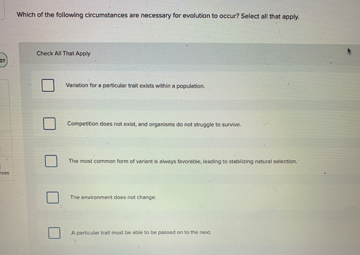 What Are The 4 Factors Required For Natural Selection To Occur