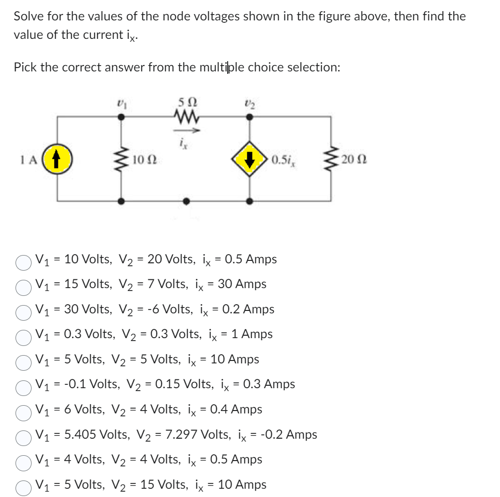Solved Solve for the values of the node voltages shown in | Chegg.com