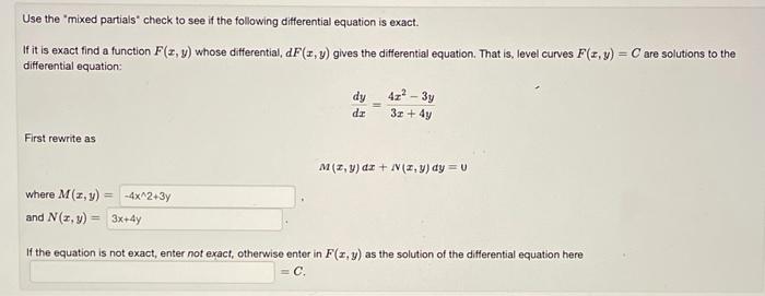 Solved Use the 'mixed partials