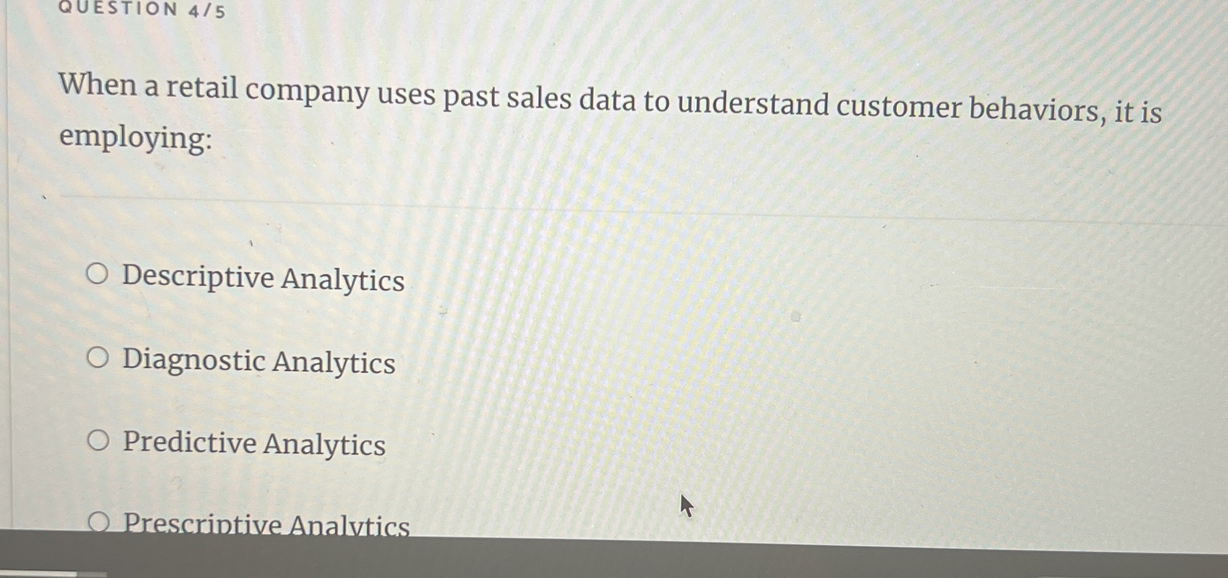 Solved QUESTION 45When a retail company uses past sales data | Chegg.com