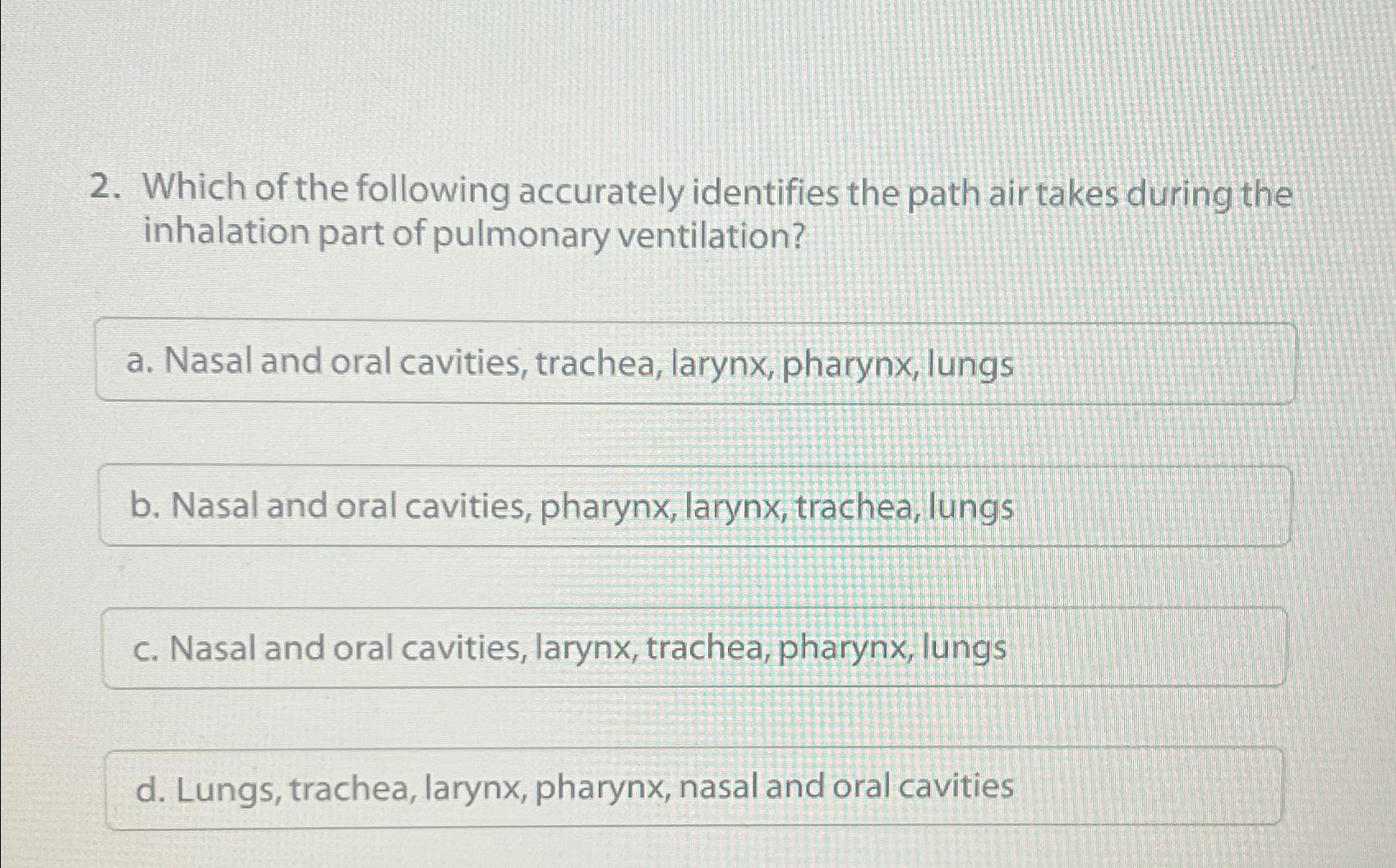 Solved Which of the following accurately identifies the path | Chegg.com