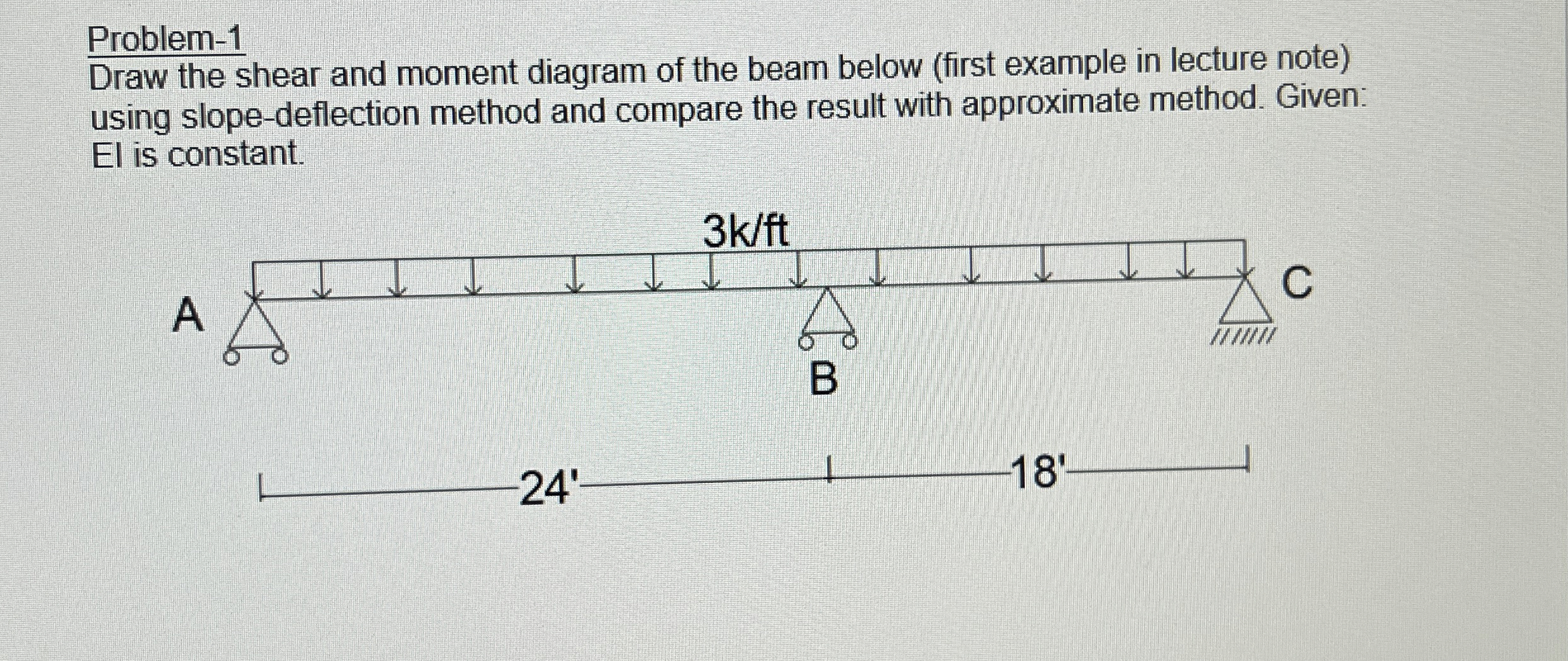 Solved by an EXPERT Problem-1Draw the shear and moment diagram of the ...