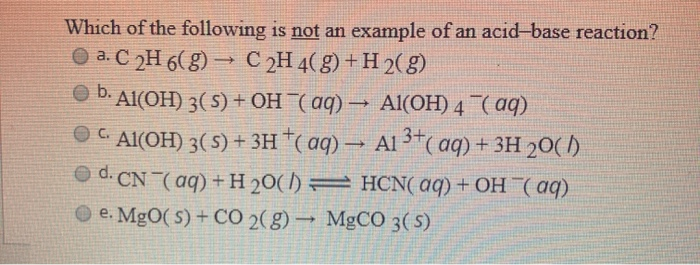 Solved b. Which of the following is not an example of an Chegg