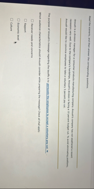 Solved Read the scenario, and then answer the corresponding | Chegg.com