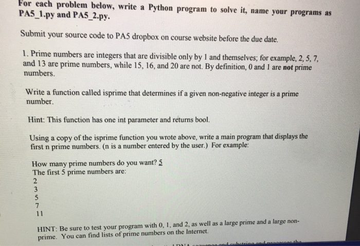 Solved For each problem below, write a Python program to | Chegg.com