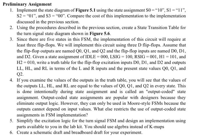 Solved 1. Implement the state diagram of Figure 5.1 using | Chegg.com