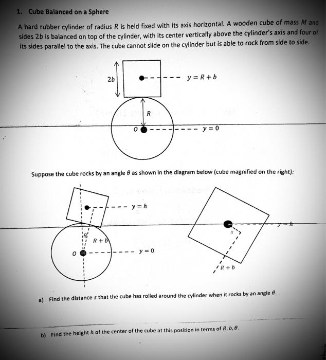 1. Cube Balanced on a Sphere A hard rubber cylinder