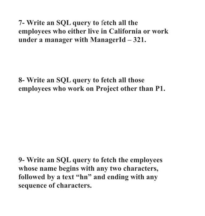 Solved 2 consider the following tables ( 2.25 marks 0.25 for | Chegg.com