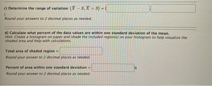 Solved needing help with completing the standard deviation | Chegg.com