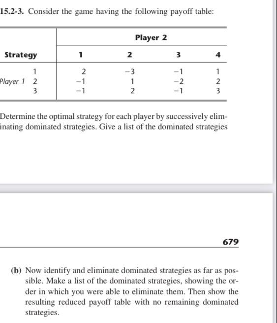 Solved 15.2-3. Consider the game having the following payoff 
