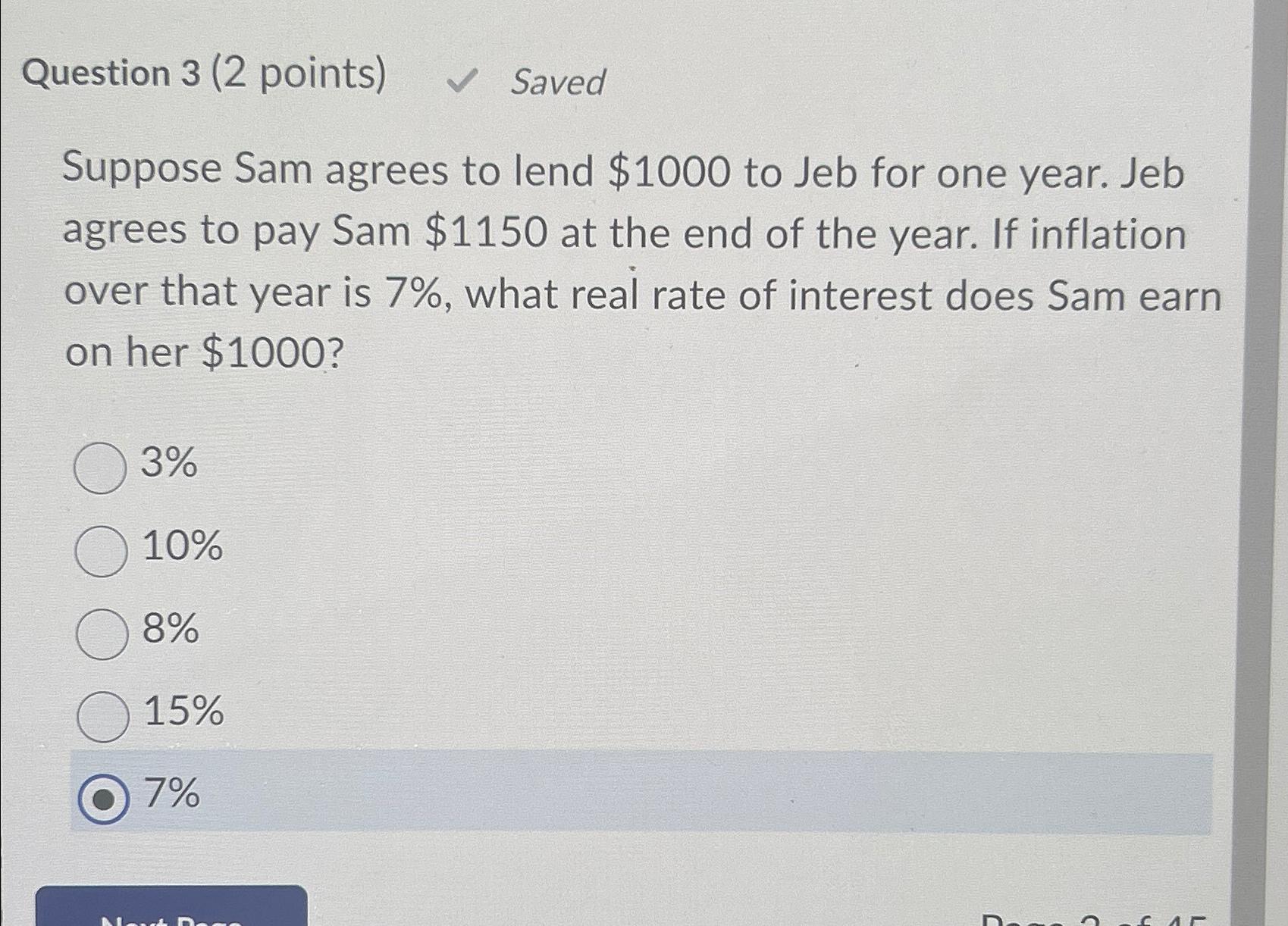 Solved Question 3 (2 points)\\n Saved\\nSuppose Sam agrees | Chegg.com
