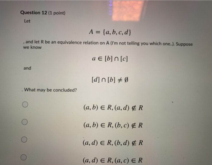 Solved Question 13 (1 point) Which of the following sets is | Chegg.com