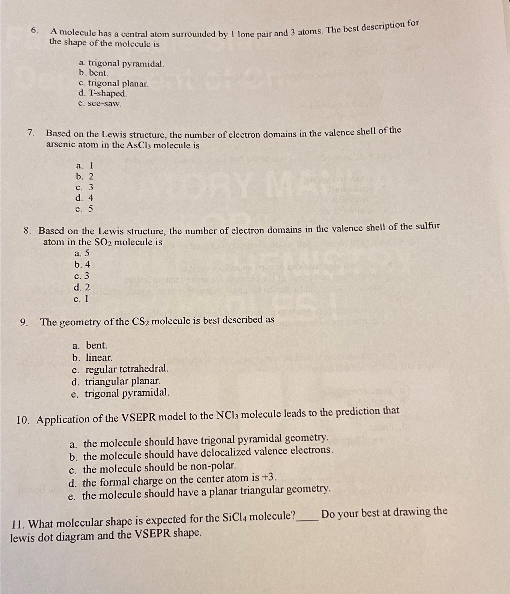 solved-a-molecule-has-a-central-atom-surrounded-by-1-lone-chegg