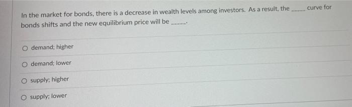 Solved In the market for bonds, there is a decrease in | Chegg.com