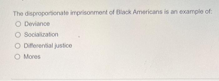 The disproportionate imprisonment of Black Americans | Chegg.com