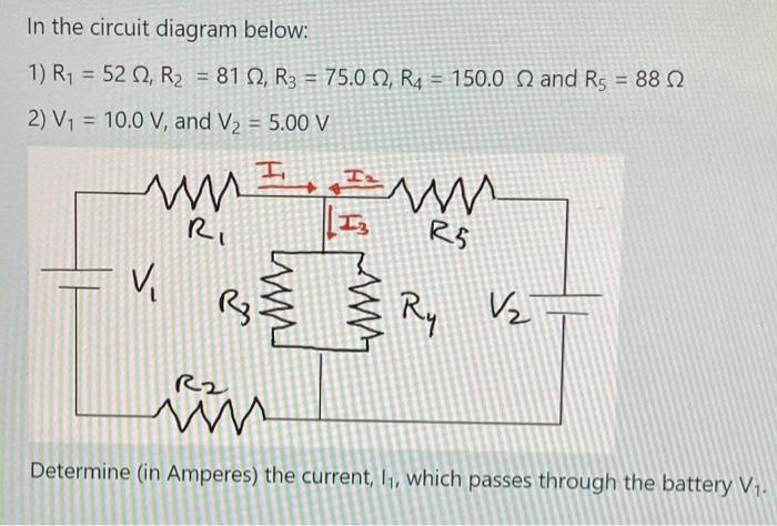 Solved In the circuit diagram below: 1) | Chegg.com