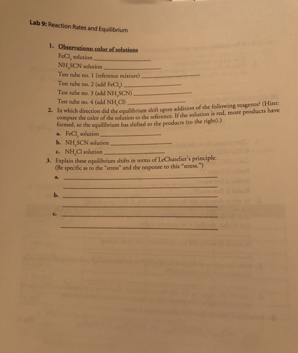 Solved 1. FACTORS THAT AFFECT THE RATE OF A CHEMICAL | Chegg.com
