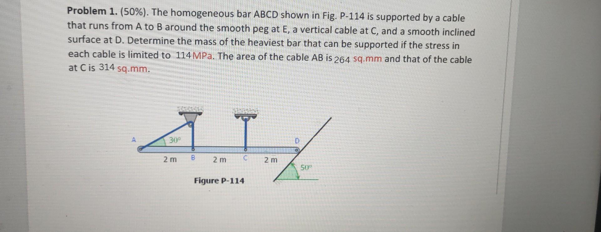 [Solved]: Problem 1. (50 %). The Homogeneous Bar A