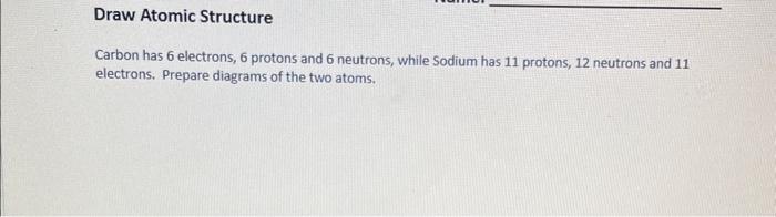 Draw Atomic Structure Carbon has 6 electrons, 6 | Chegg.com