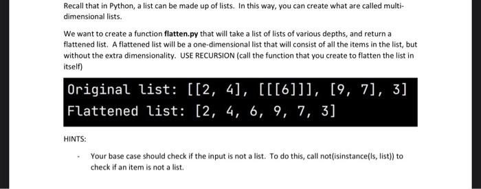 Solved A Recall That In Python, A List Can Be Made Up Of | Chegg.Com