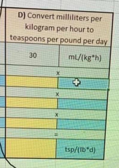 Solved D Convert Milliliters Per Kilogram Per Hour To Te Chegg Com