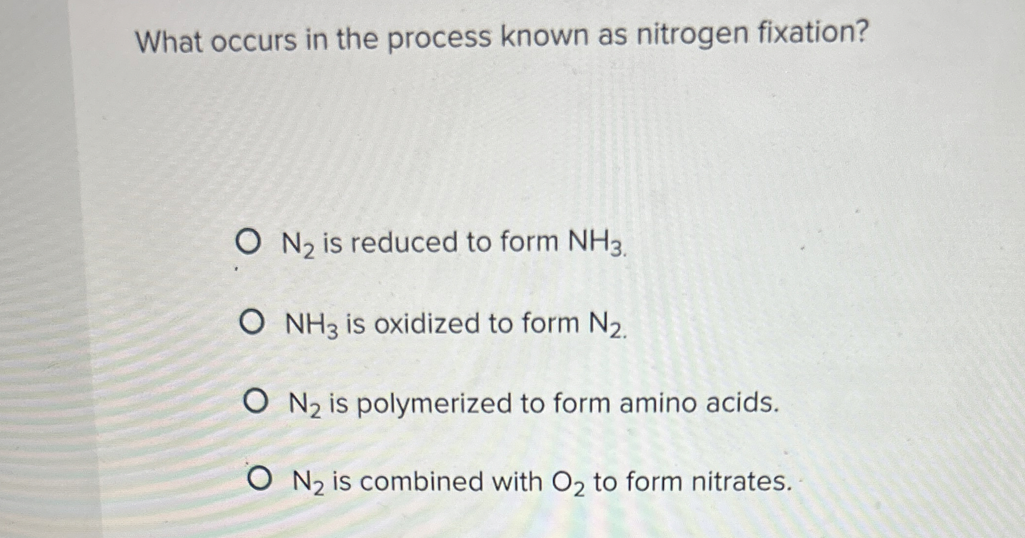 Solved What occurs in the process known as nitrogen | Chegg.com