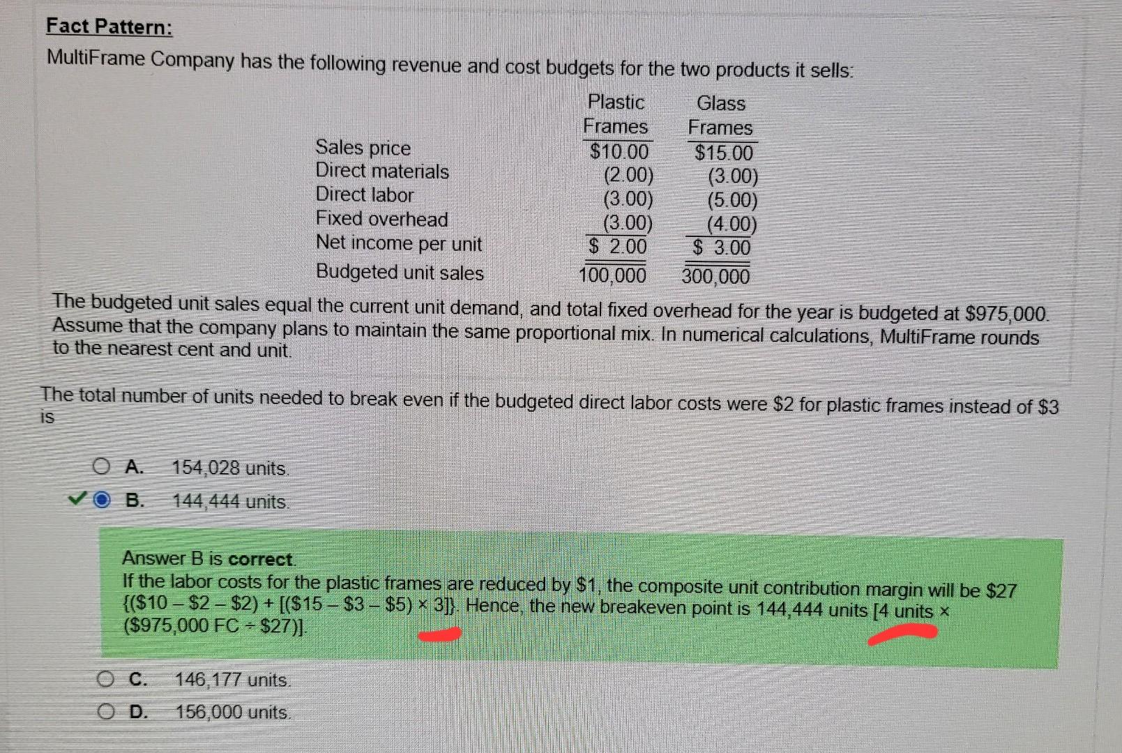 Solved Sales price Fact Pattern: MultiFrame Company has the | Chegg.com