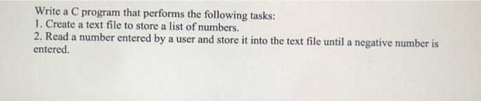 Solved Write a C program that performs the following tasks: | Chegg.com
