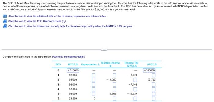 Solved The CFO of Acme Manufacturing is considering the | Chegg.com