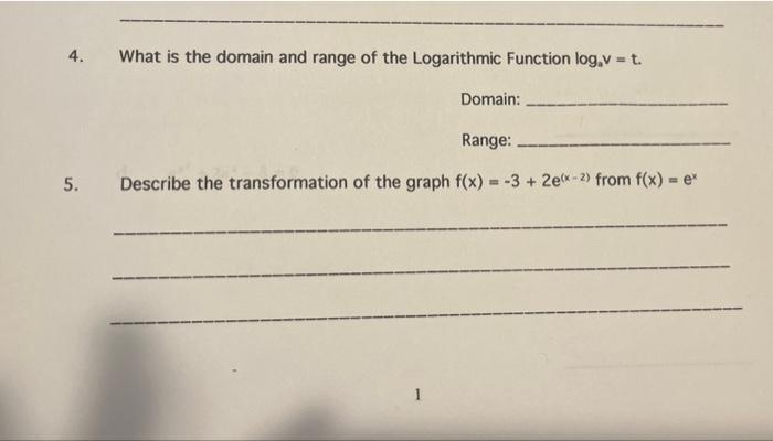 how to get the domain and range of a logarithmic function