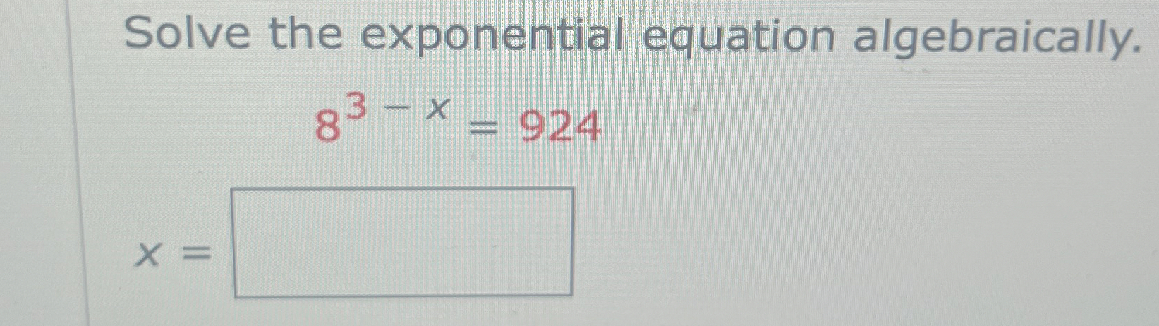 Solved Solve the exponential equation | Chegg.com