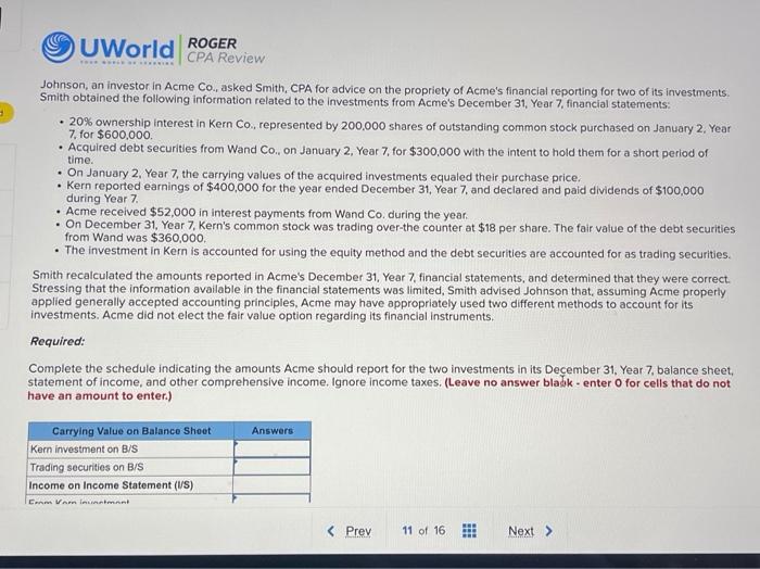 Solved Johnson An Investor In Acme Co Asked Smith CPA Chegg Com   Image