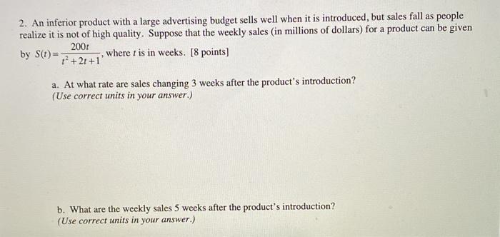 Solved 2. An inferior product with a large advertising | Chegg.com