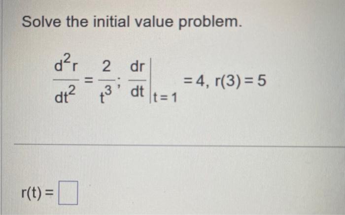 Solved Solve the initial value problem. | Chegg.com