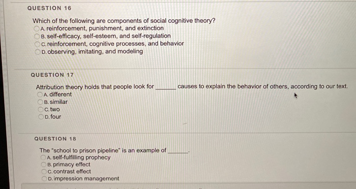 Solved QUESTION 16 Which of the following are components of