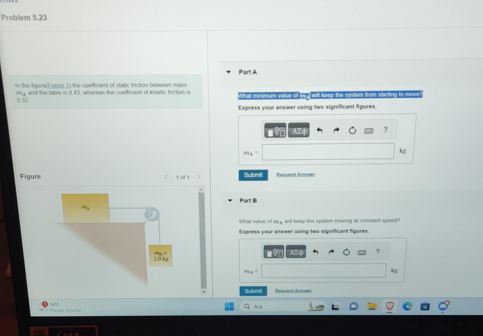 Solved In the figure(Figure 1) the coefficient of static | Chegg.com