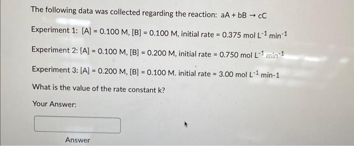 Solved The Following Data Was Collected Regarding The | Chegg.com