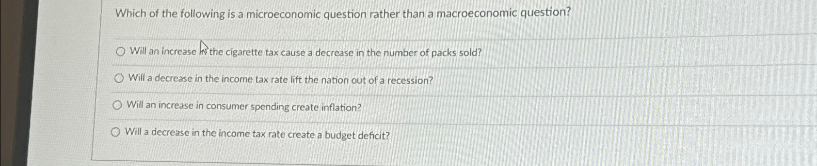 Solved Which of the following is a microeconomic question | Chegg.com