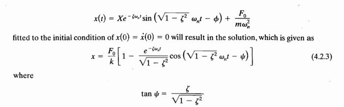 Solved 1 Determine The Response Of Vibration Mx¨ Cx˙ Kx˙