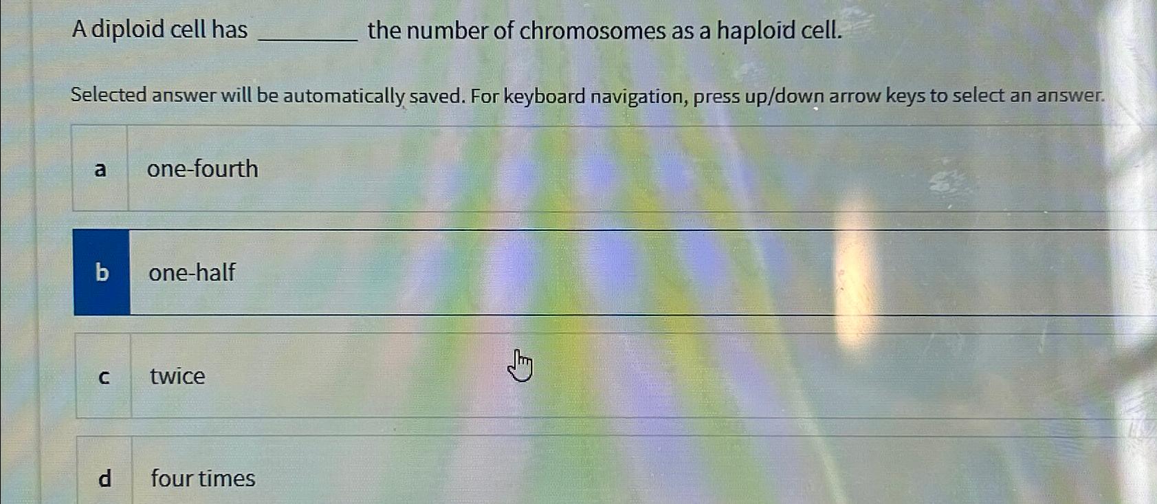 Solved A diploid cell has the number of chromosomes as a | Chegg.com