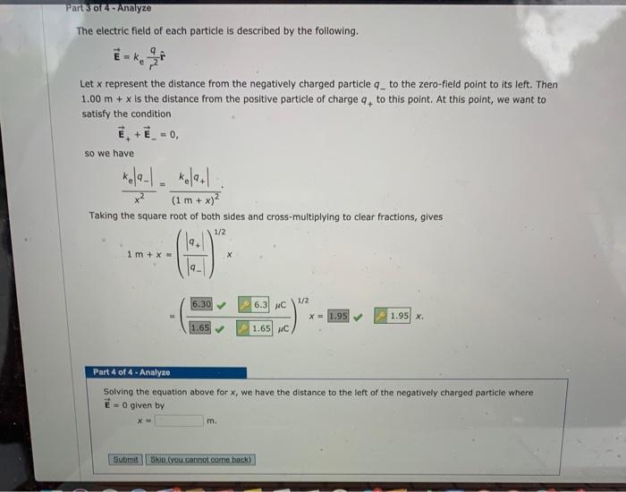 Solved Part 3 of 4 Analyze The electric field of each | Chegg.com