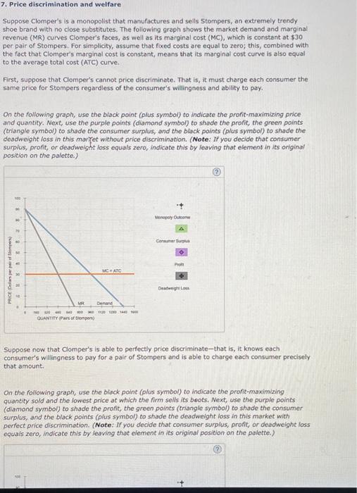 Solved 7. Price Discrimination And Welfare Suppose Clomper's | Chegg.com